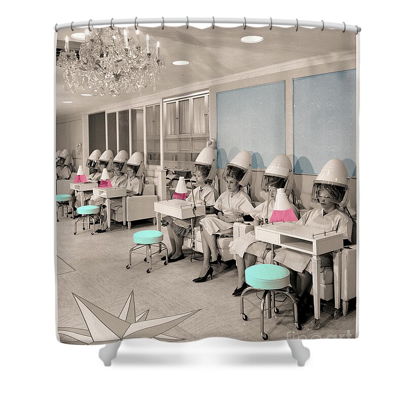 Vintage Photo Shower Curtain featuring the photograph Vintage Ladies Hair Salon by Mindy Sommers