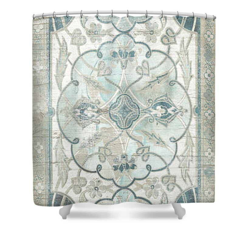 Decorative Shower Curtain featuring the painting Vintage Persian Panel II by June Erica Vess