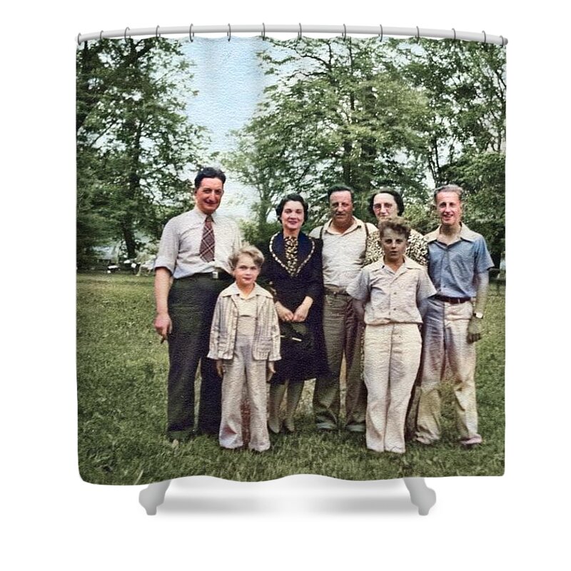 Colorized Shower Curtain featuring the painting Vintage Photo 1890s - 1940s - 150 colorized by Ahmet Asar by Celestial Images
