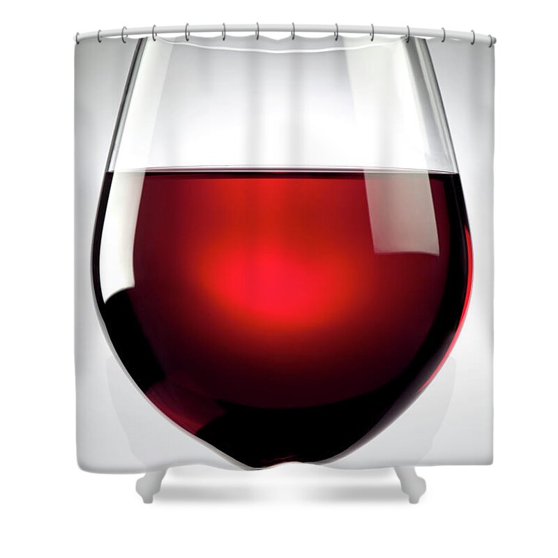 Alcohol Shower Curtain featuring the photograph Vintage Red Wine Goblet Close Up by Zonecreative