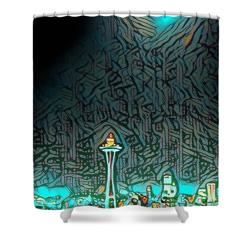Seattle Shower Curtain featuring the photograph Vintage Seattle Abstract by Cathy Anderson