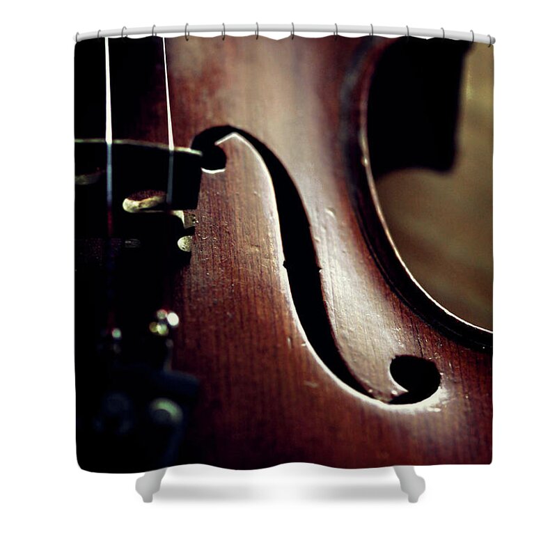 Music Shower Curtain featuring the photograph Violin by Photos By By Deb Alperin