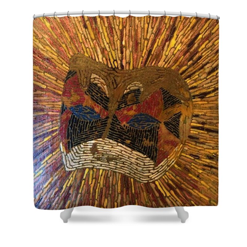 Mask Shower Curtain featuring the painting Virtue by DLWhitson