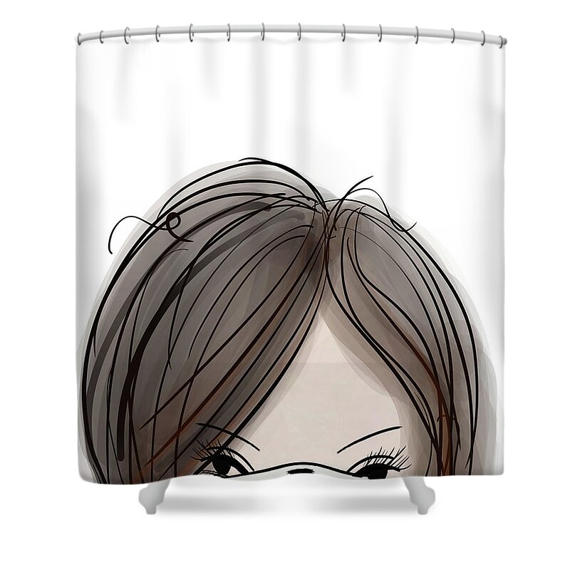 Vision Shower Curtain featuring the mixed media Visions Of Hair Style II by Sundance Q