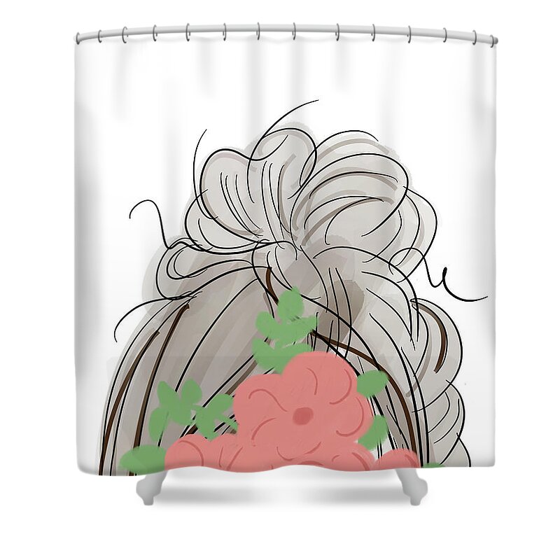 Visions Shower Curtain featuring the mixed media Visions Of Hair Styles I by Sundance Q