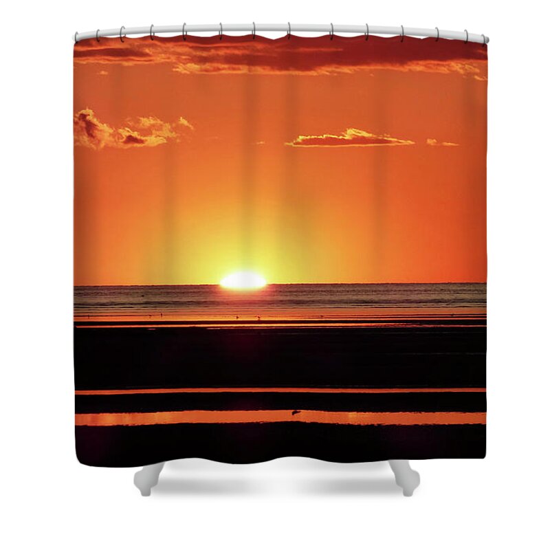 Cape Cod Shower Curtain featuring the photograph Vivid Low Tide Sunset 300 by Sharon Williams Eng