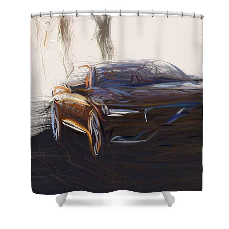 Volvo Shower Curtain featuring the digital art Volvo Estate Drawing by CarsToon Concept