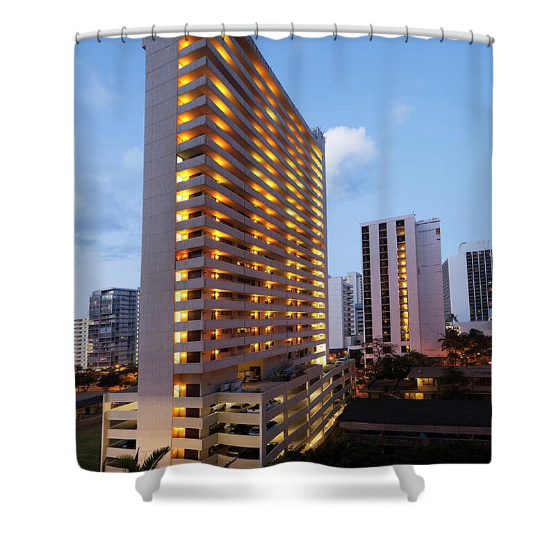 Honolulu Shower Curtain featuring the photograph Waikiki Morning by Slobo