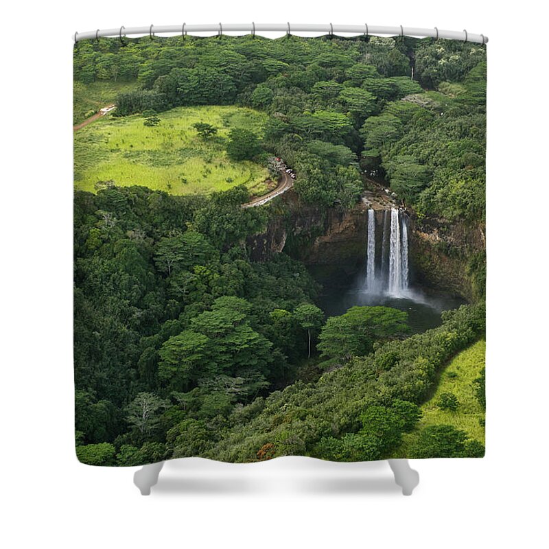 Wailua Falls Shower Curtain featuring the photograph Wailua Falls, Kauai, Hawaii by Enrique R. Aguirre Aves