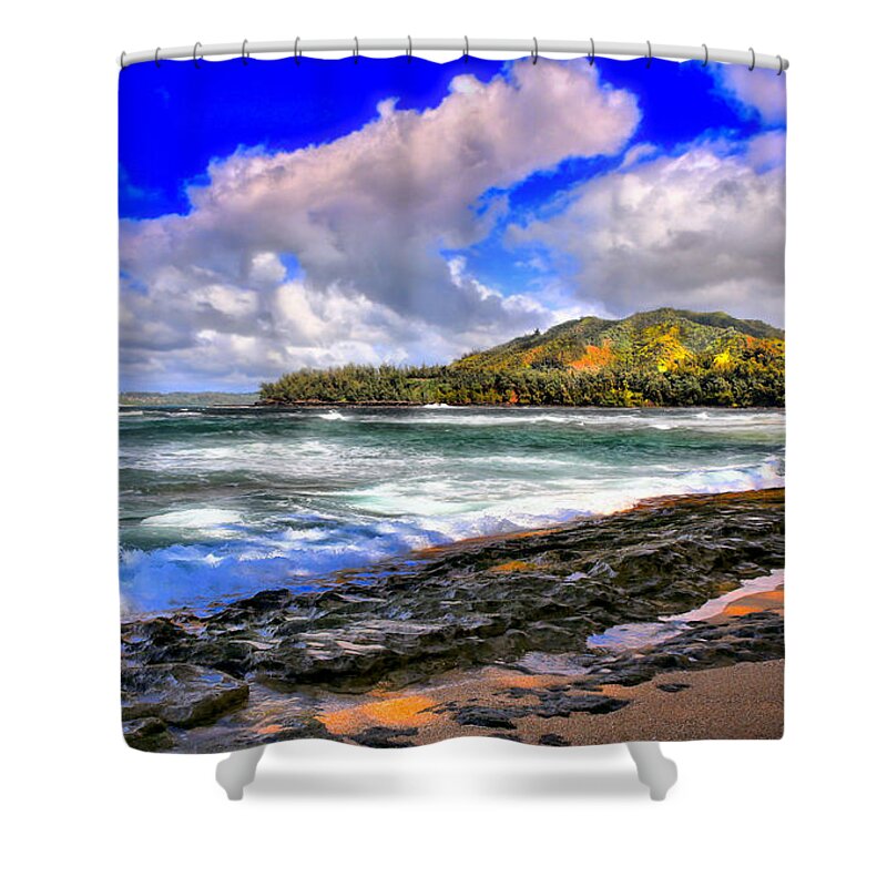 Beach Shower Curtain featuring the photograph Wainiha Bay by DJ Florek