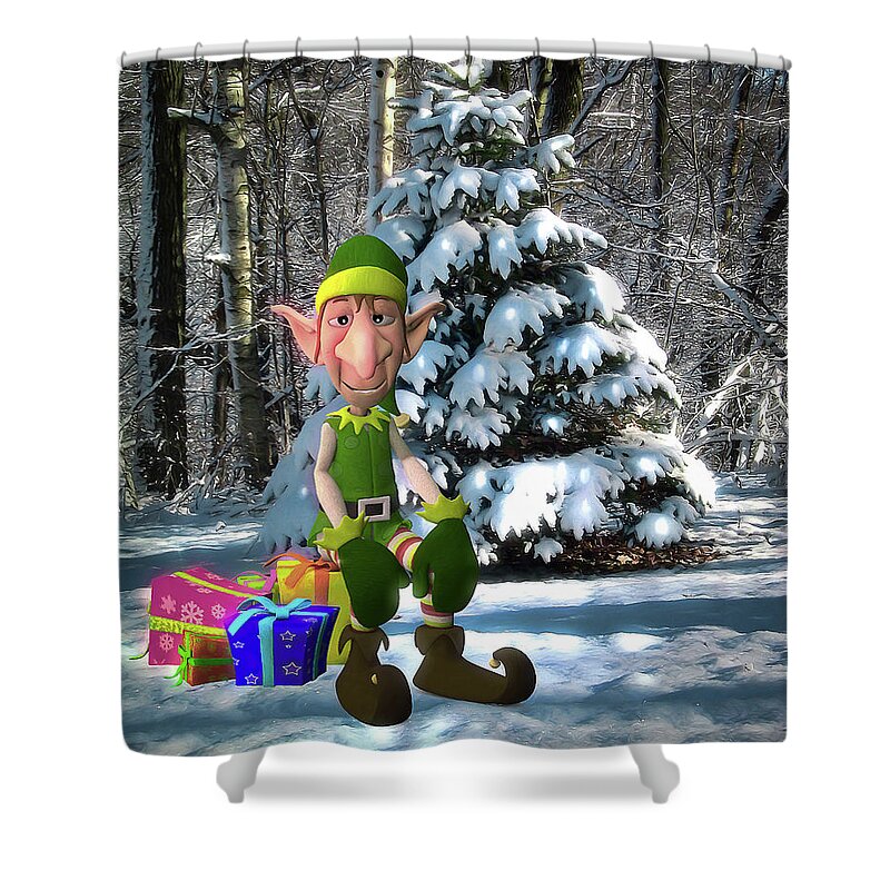 Winter Time Shower Curtain featuring the digital art Waiting For Santa by Pennie McCracken
