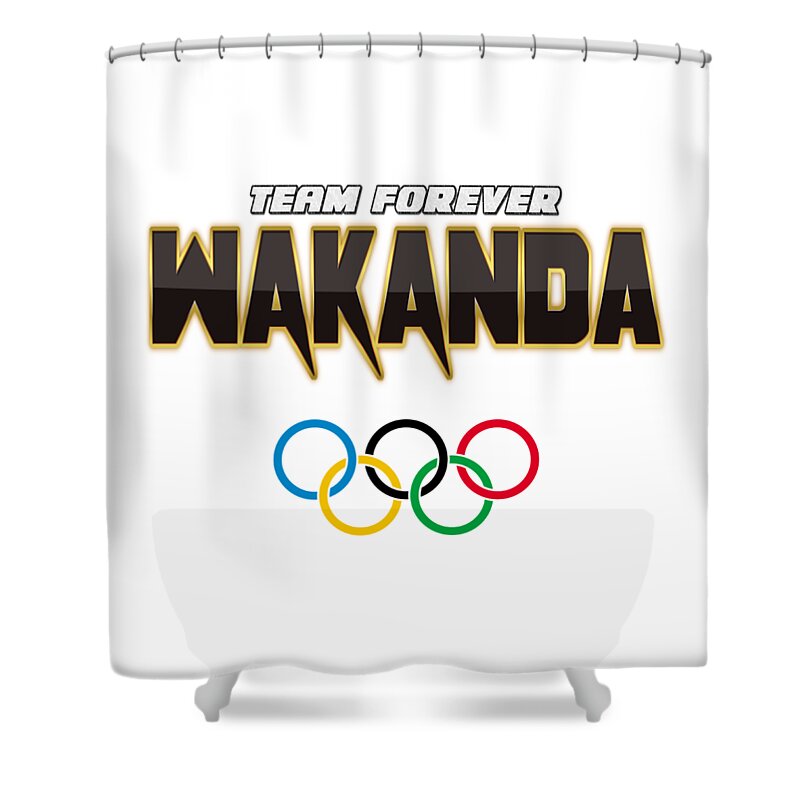 T-shirt Shower Curtain featuring the digital art Wakanda Olympic Team by Jonas Luis
