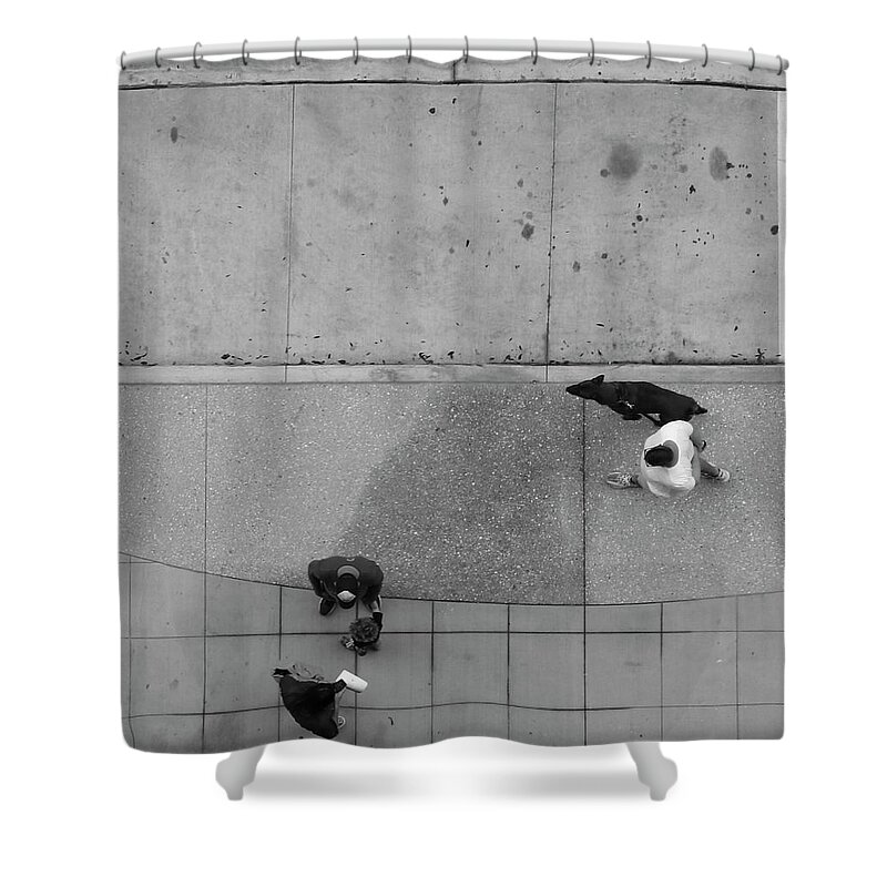 Dog Shower Curtain featuring the photograph Walking the dog by Robert Wilder Jr
