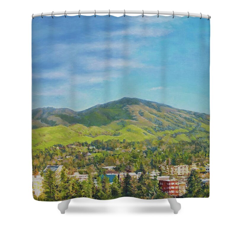 Diablo Shower Curtain featuring the painting Walnut Creek in February by Kerima Swain