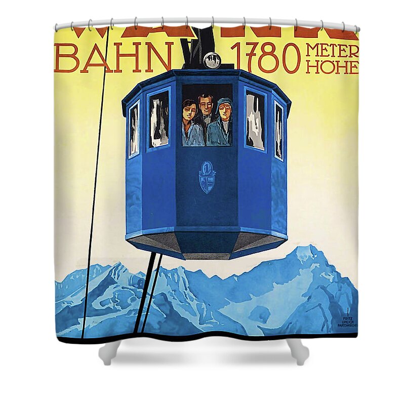 Ski Shower Curtain featuring the digital art Wank Mountain by Long Shot