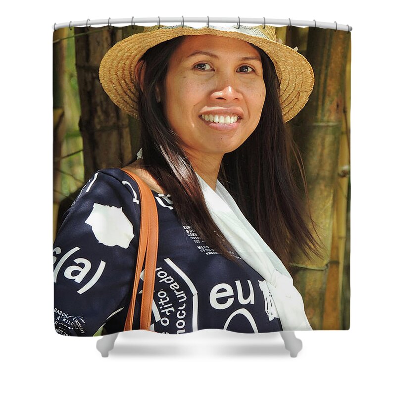 Girl Shower Curtain featuring the photograph Waree smiling again by Jeremy Holton