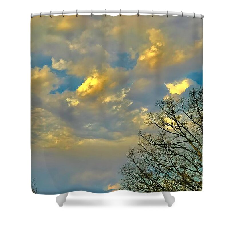  Shower Curtain featuring the photograph Warm and Cool Sky by Jack Wilson