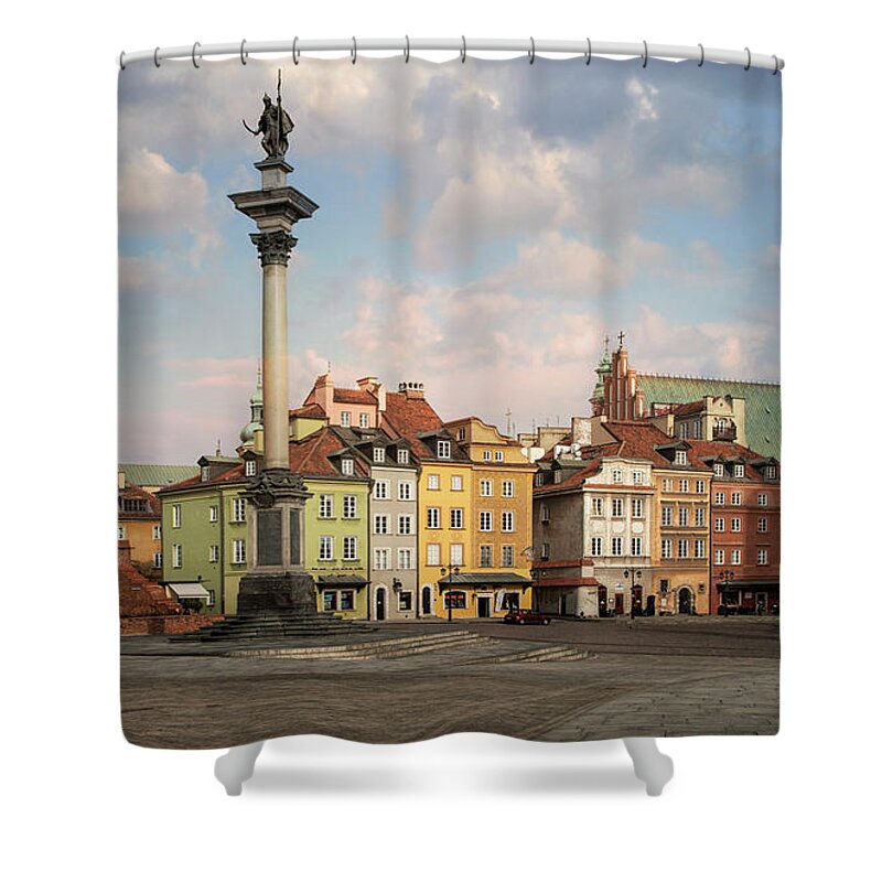 Warsaw Shower Curtain featuring the photograph Warsaw on a sunny morning by Jaroslaw Blaminsky