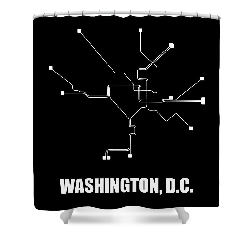 Washington Shower Curtain featuring the digital art Washington, D.C. Square Subway Map by Naxart Studio