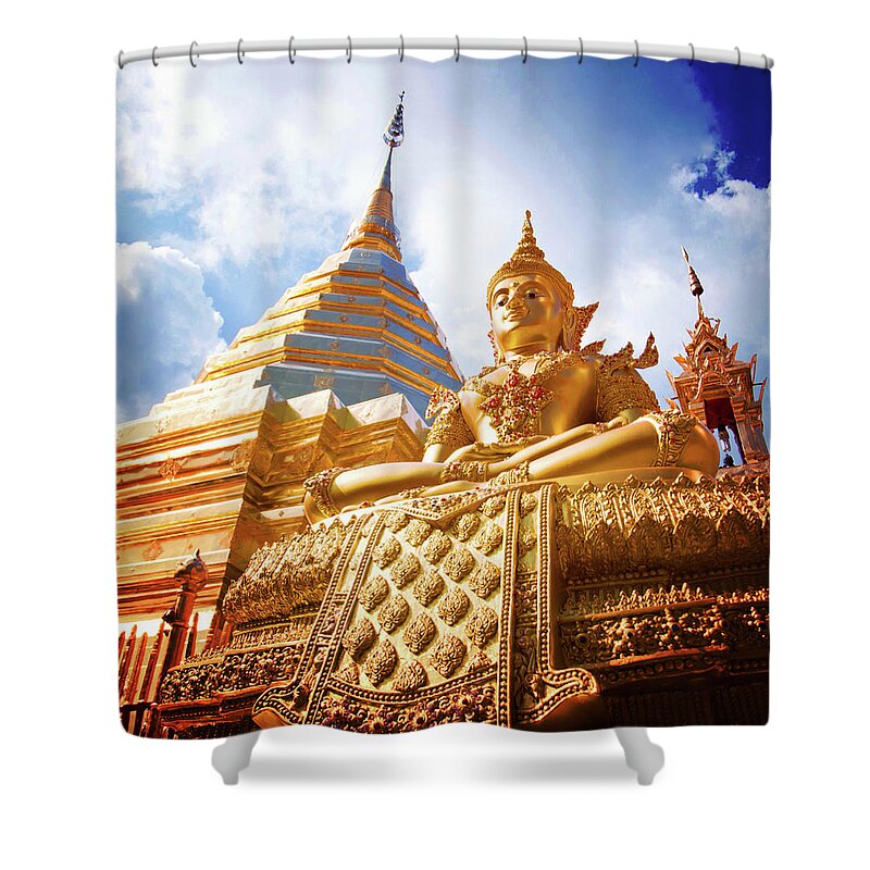 Tranquility Shower Curtain featuring the photograph Wat Doi Sutep Img_5897 by Thebang