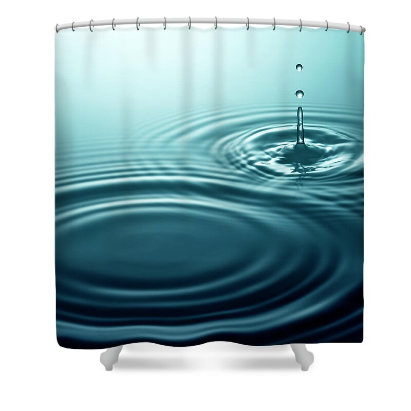 Tranquility Shower Curtain featuring the photograph Water Drip Falling Into Rippling by Anthony Bradshaw