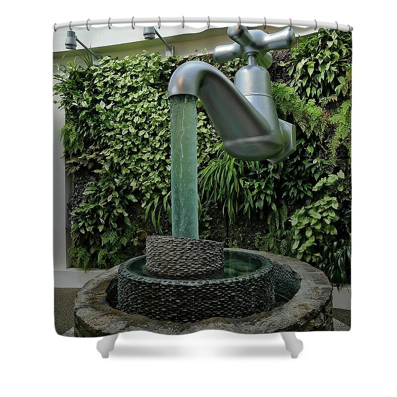Container Shower Curtain featuring the photograph Water sculpture by Martin Smith