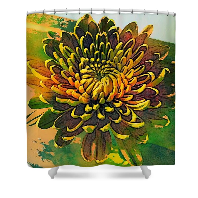 Watercolor Shower Curtain featuring the mixed media Watercolor flower by Steven Wills