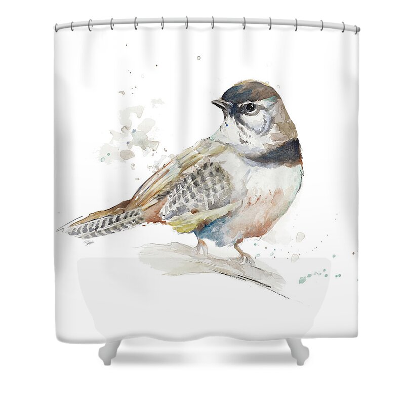 Mountain Shower Curtain featuring the painting Watercolor Mountain Bird IIi by Patricia Pinto