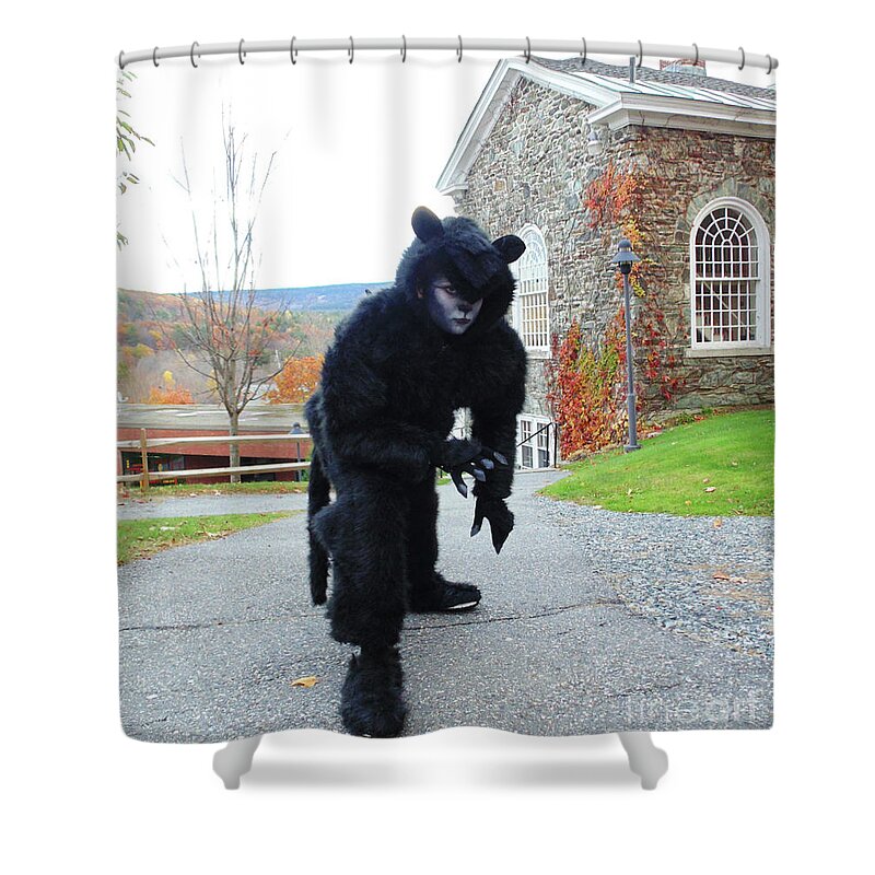 Halloween Shower Curtain featuring the photograph Werepanther Costume 6 by Amy E Fraser