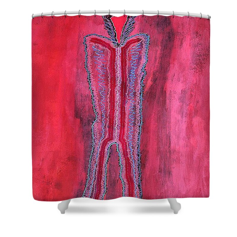 Werewolf Shower Curtain featuring the painting Werewolf original painting by Sol Luckman