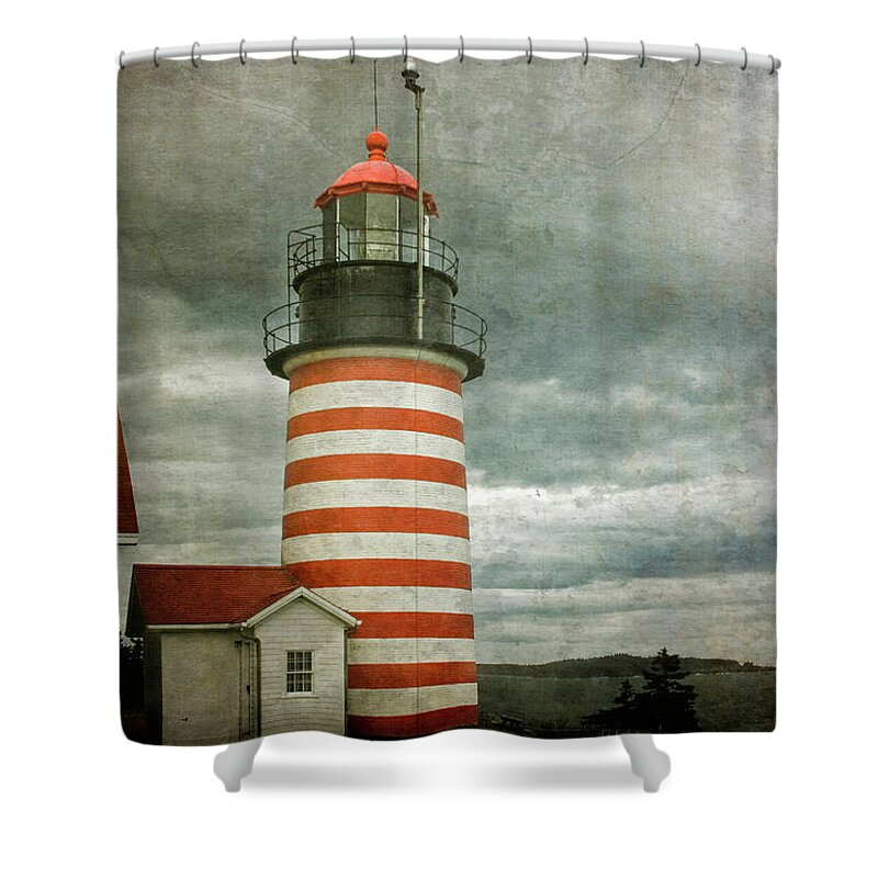 West Quoddy Head Lighthouse Shower Curtain featuring the photograph West Quoddy Head Lighthouse 2 by Cindi Ressler