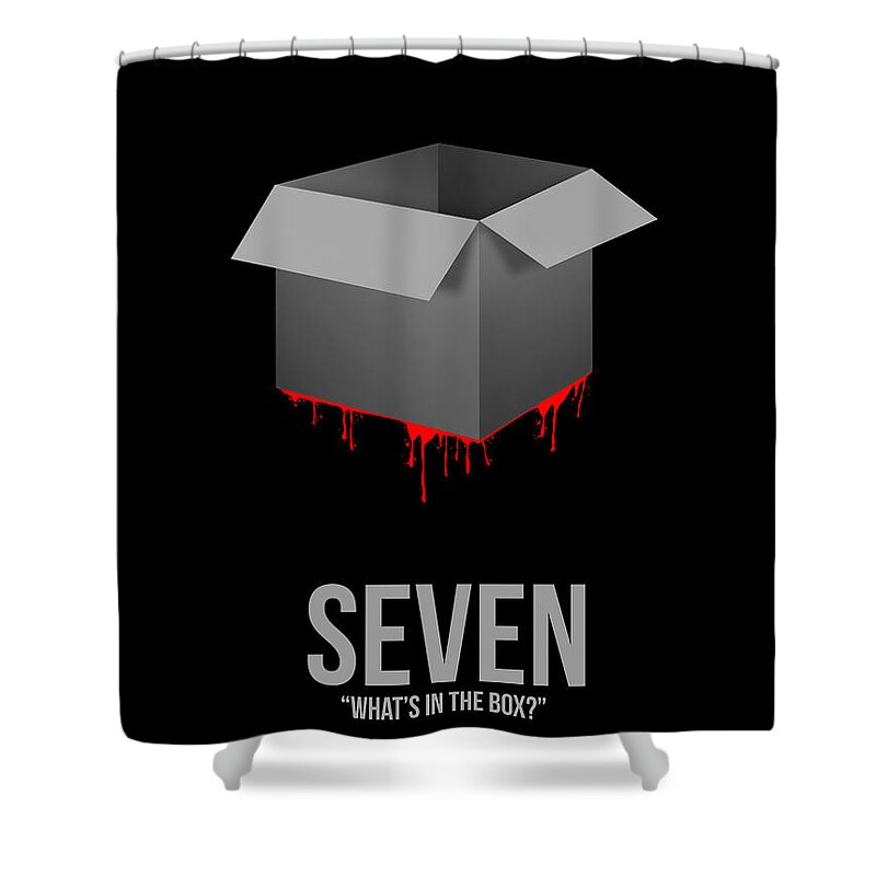 Seven Shower Curtain featuring the digital art What's In The Box by Naxart Studio