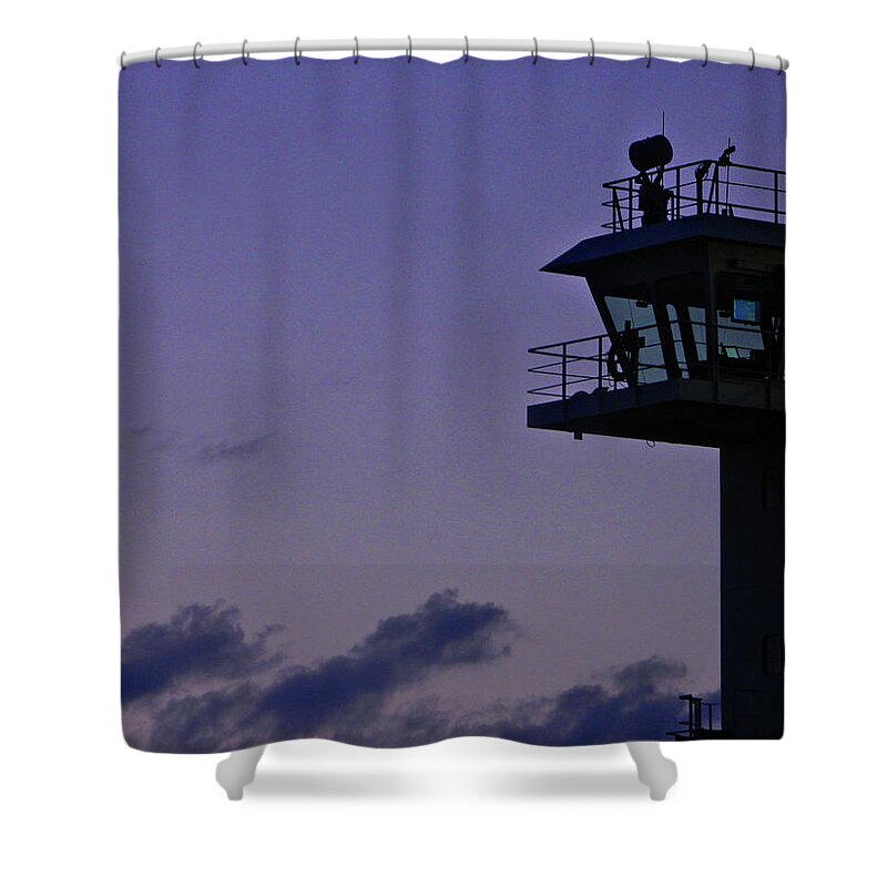 What's On T.v. Shower Curtain featuring the photograph What's On T.V. by Cyryn Fyrcyd