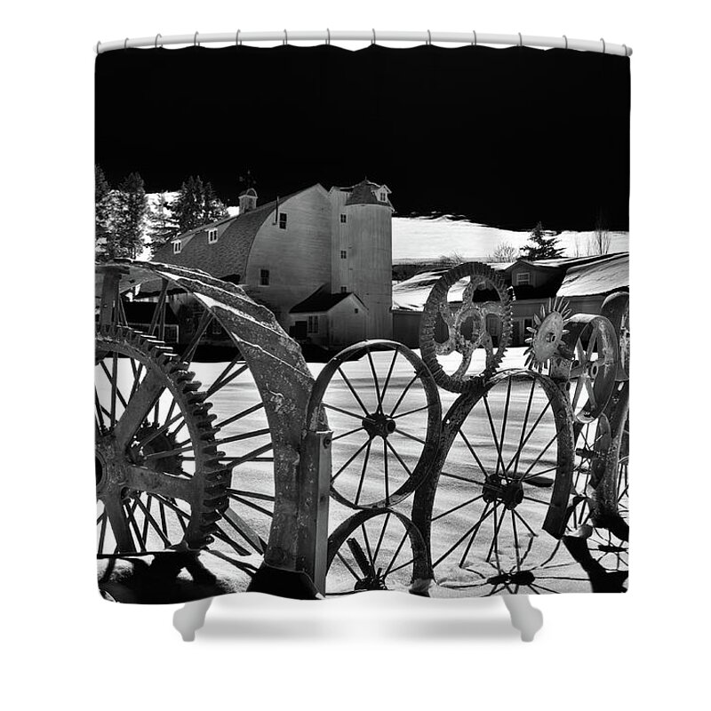 Wheel Shadows Shower Curtain featuring the photograph Wheel Shadows by David Patterson