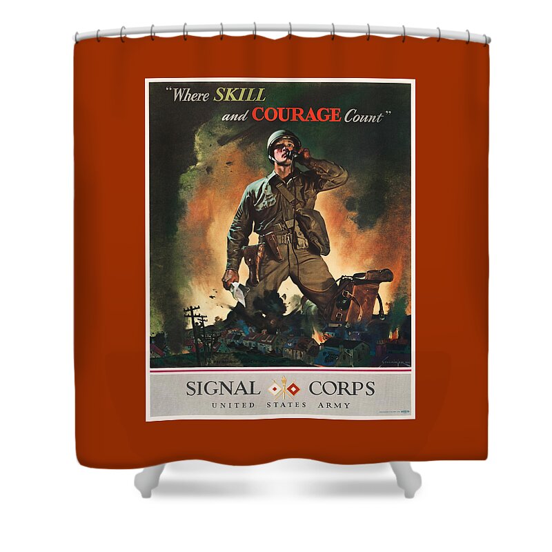 Signal Corps Shower Curtains