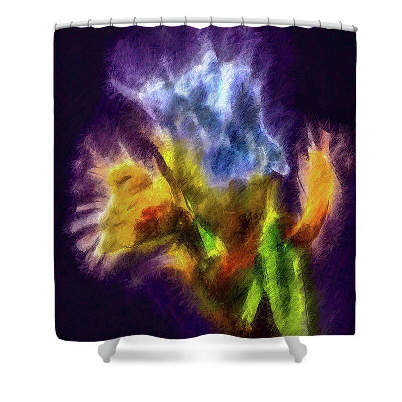 White Lily Bud Shower Curtain featuring the digital art White lily bud #i0 by Leif Sohlman