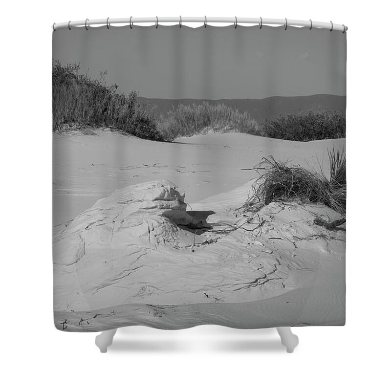 Richard E. Porter Shower Curtain featuring the photograph White Sands #4190 - White Sands National Monument, New Mexico by Richard Porter