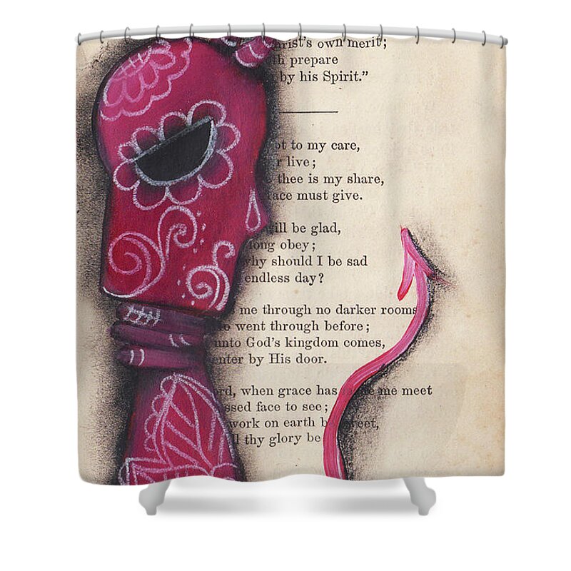 Day Of The Dead Shower Curtain featuring the painting Why Continued here by Abril Andrade