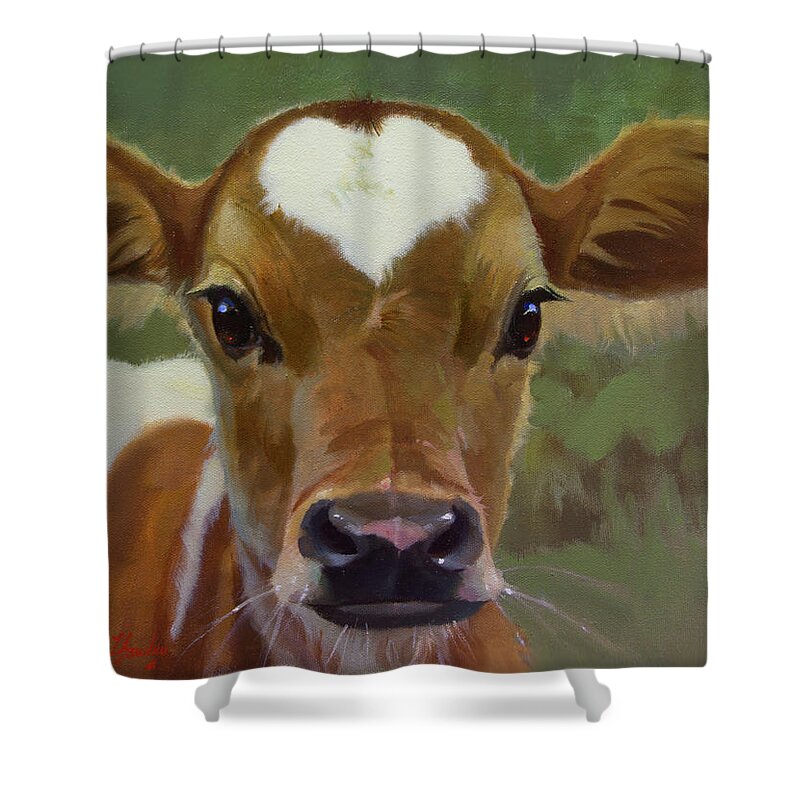 Western Art Shower Curtain featuring the painting Wild Heart by Carolyne Hawley