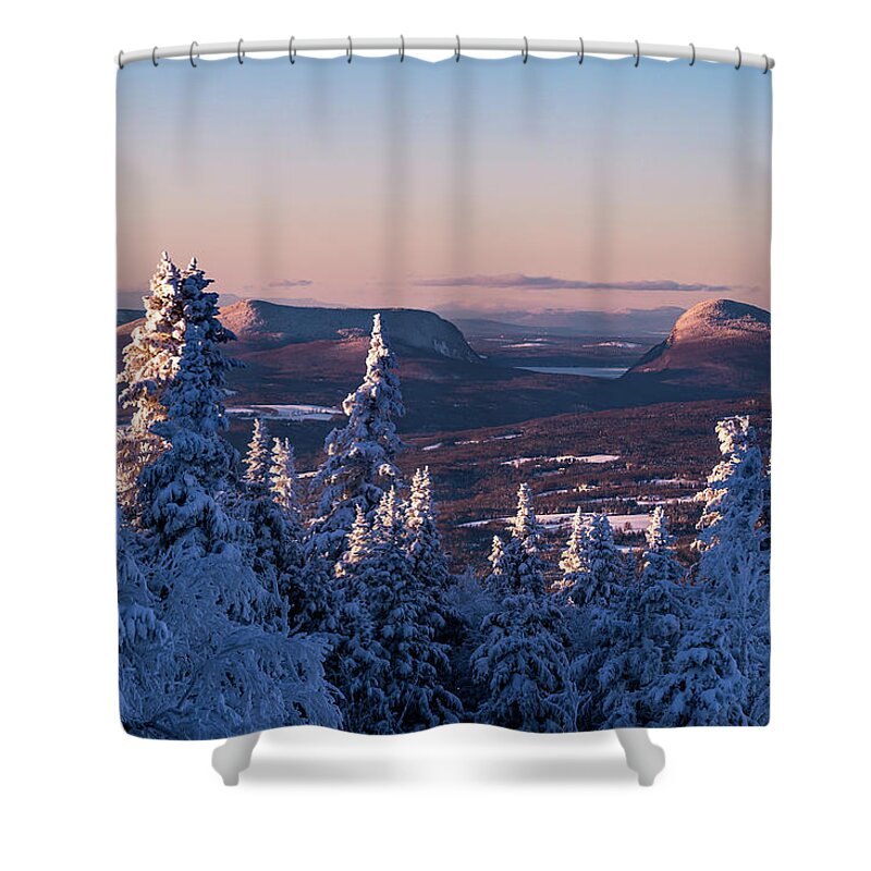 Willoughby Shower Curtain featuring the photograph Willoughby Gap Winter by Tim Kirchoff