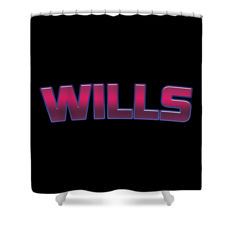 Wills Shower Curtain featuring the digital art Wills #Wills by TintoDesigns