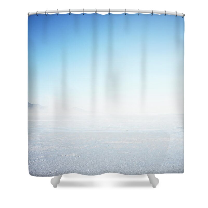 Tranquility Shower Curtain featuring the photograph Wind Blowing Over Salt Flats by Thomas Barwick