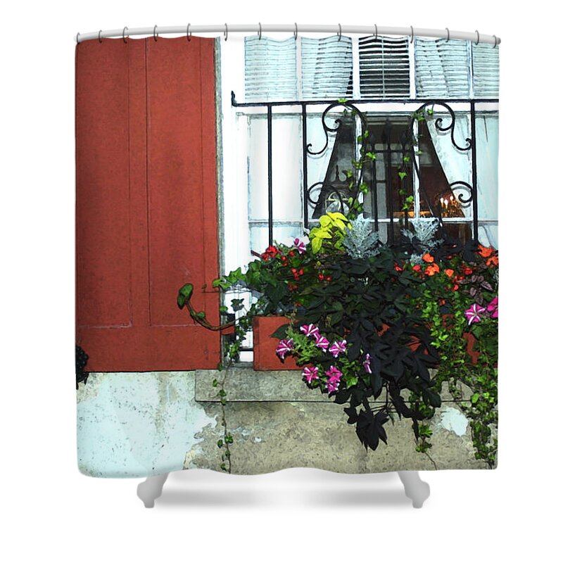 Flowers Shower Curtain featuring the photograph Window Art by Jean Wolfrum
