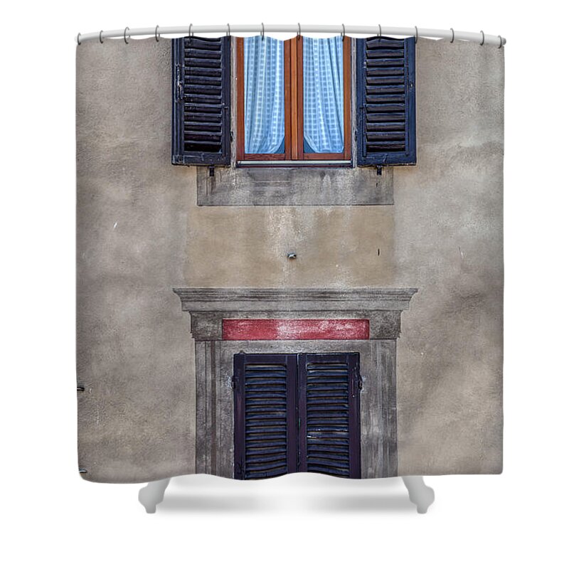 Window Shower Curtain featuring the photograph Windows of Montalcino by David Letts