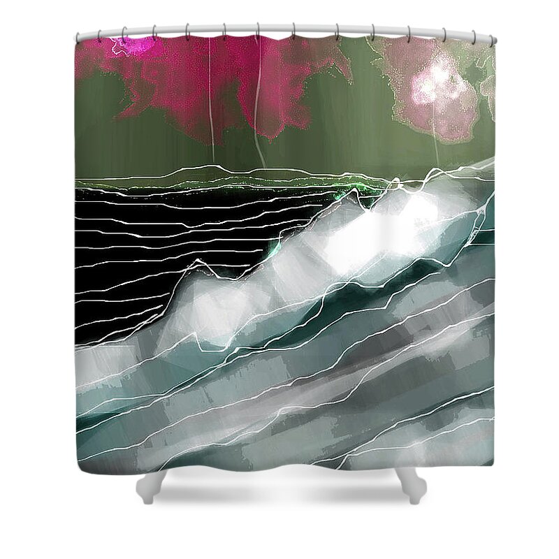Sea Shower Curtain featuring the digital art Windswept by Alexandra Vusir