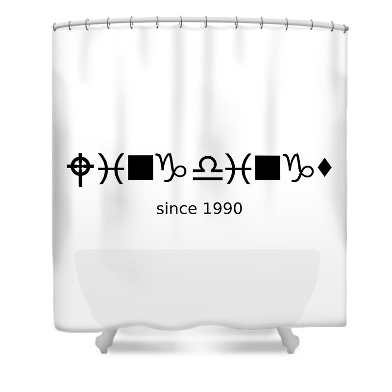 Richard Reeve Shower Curtain featuring the digital art Wingdings since 1990 - Black by Richard Reeve