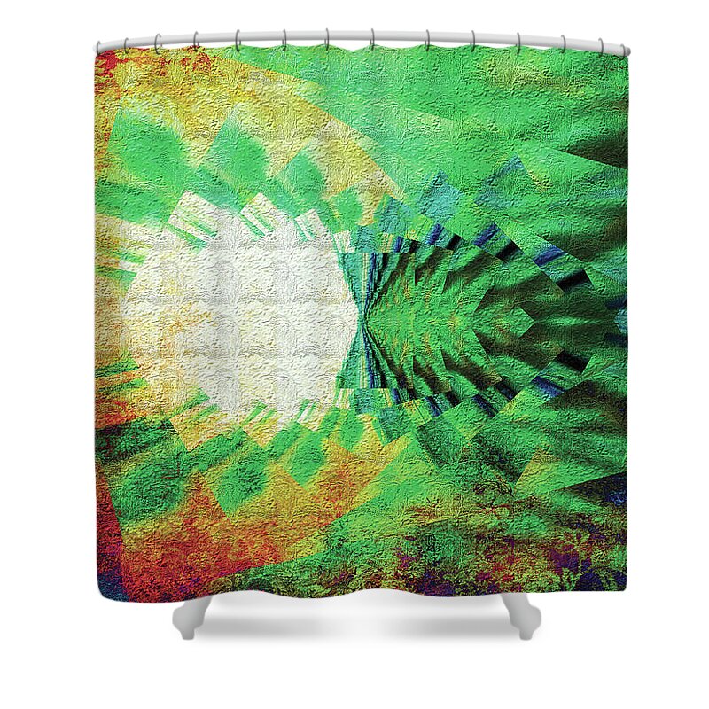 Abstract Art Print Shower Curtain featuring the digital art Winged Migration by Paula Ayers
