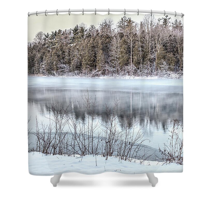 Winter Shower Curtain featuring the photograph Winter at Green Lakes by Rod Best