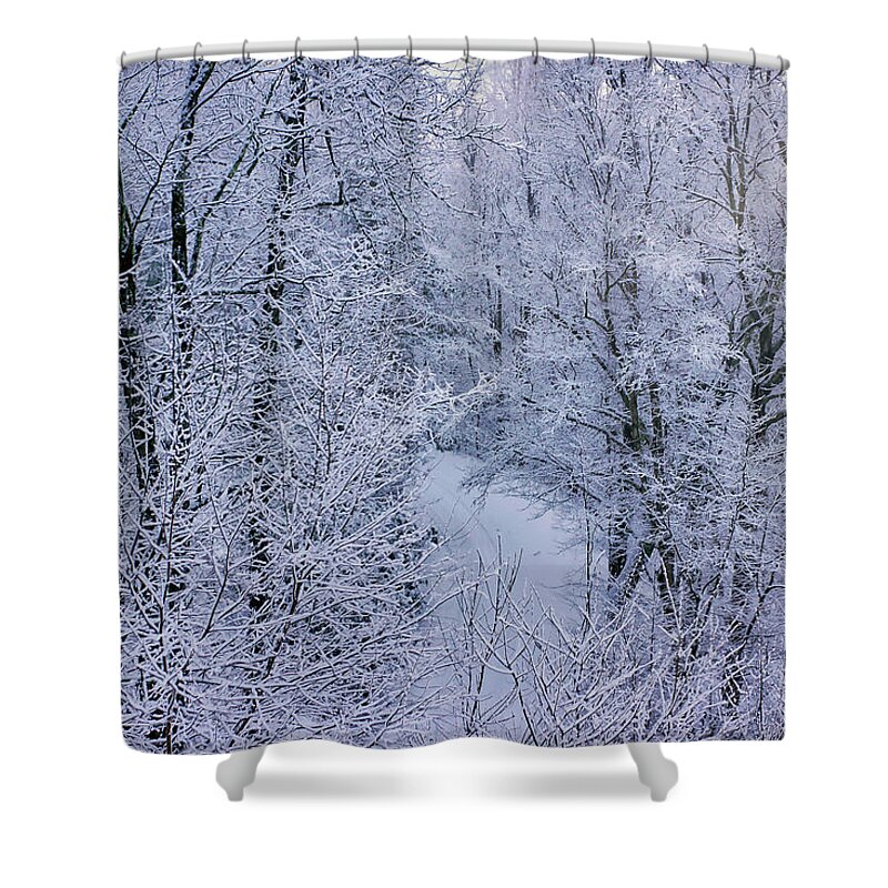 Winter Shower Curtain featuring the photograph Winter Ice Storm by Meta Gatschenberger