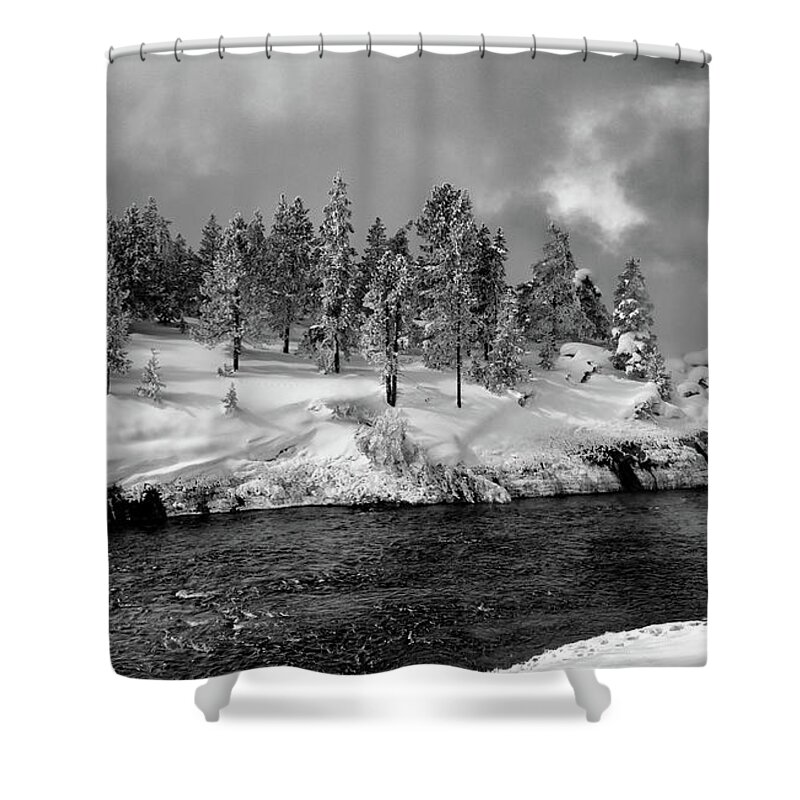 Trees. Winter Shower Curtain featuring the photograph Winter Treeline by Art Cole